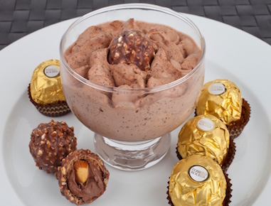 The World's famous Ferrero Rocher ice cream combined with thick chocolate sauce topped with delicious Ferrero Rocher.
