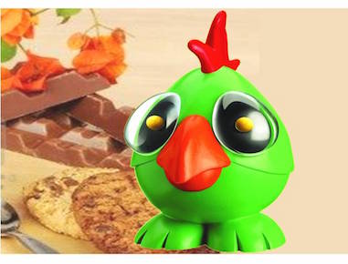 Children Sensation. Delicious Chocolate Ice Cream filled in a plastic toy hen. Suitable for vegetarians.
