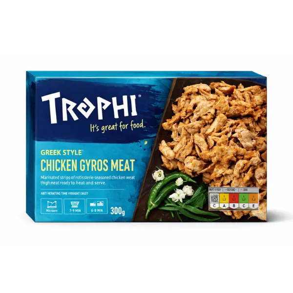 97 TROPHI Greek Style Chicken Gyros Meat (300g) – Ready to Heat & Serve Convenience - Image 1